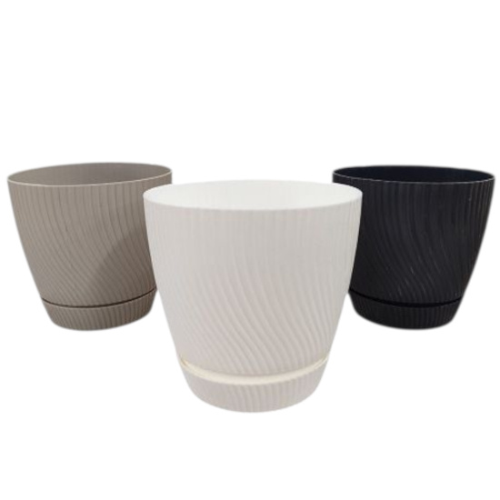 "PLAST ART" (D442) WAVY ХВИЛЯ горщик для квітів 1,5л, O145*^130мм