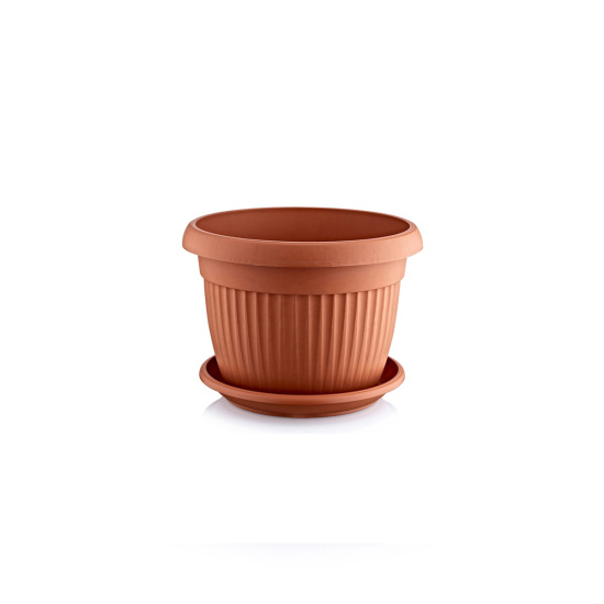 "PLAST ART" (BS-104) Горщик д/квітів з пiдст. "Ботанiк" 9.5л (40) (BROWN BRICK/коричнева цегла)