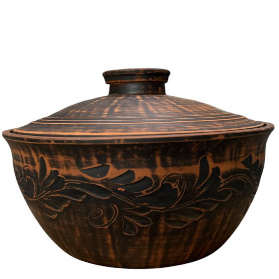 Червона глина Макітра з кришкою