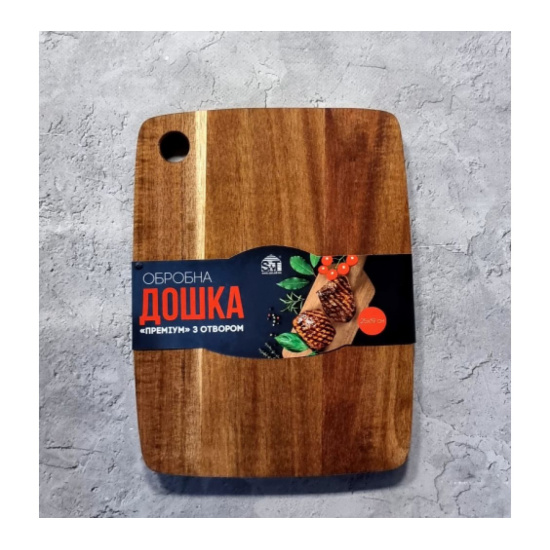 8853 Дошка обробна з отвором Преміум (акація) 25*19*1,5см