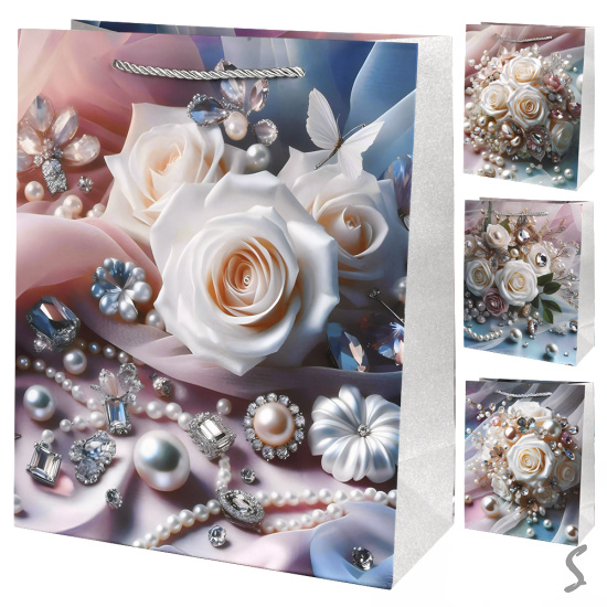Пакет подарунковий паперовий S "Pearl roses" 18*23*10см R33495-S (720шт)