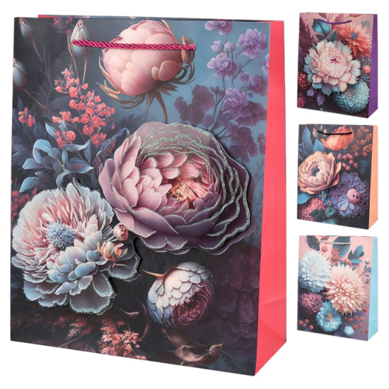 Пакет подарунковий паперовий S "Flowers 3D" 18*24*8.5см R34735-S (720шт)