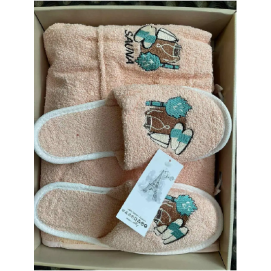 Набір для сауни (Шапка, Халат, Тапки) махра S.S. Textile Турція