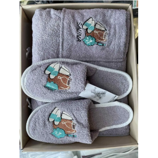 Набір для сауни (Шапка, Халат, Тапки) махра S.S. Textile Турція