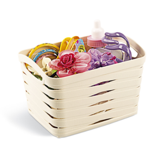 "PLAST ART" (M-094) КОШИК RIBAND DESIGN  (16,5 X 12,5 X 10,7 CM)  1,5 Л (24) (білий)