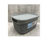 "PLAST ART" (M-1163) Кошик з  кришкою DROP DESIGN (29*21.5*15СМ)6,6Л