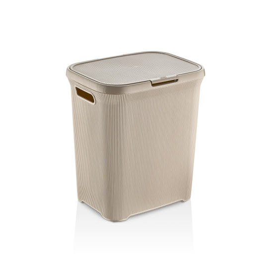 "PLAST ART" (OZER-CZ-006) LINE кошик для білизни 52л (1) (X-21-лате (sand beige))